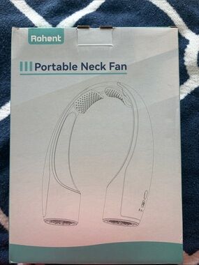 Rohent Portable Neck Fan - Beige and White